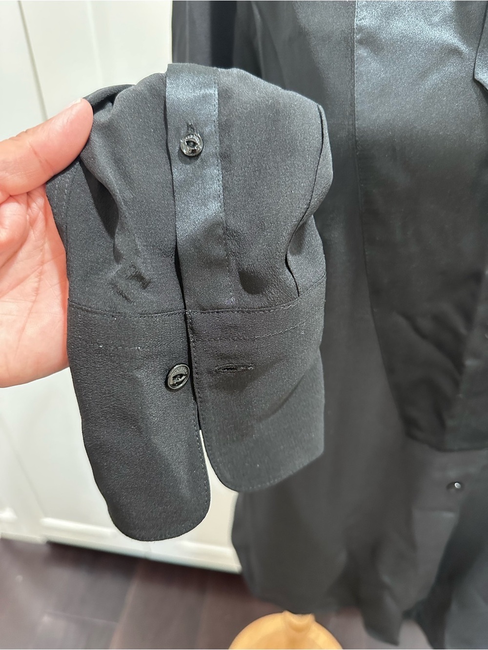 Rag & Bone Black Silk Tie-Neck Blouse - Picture 4 of 8
